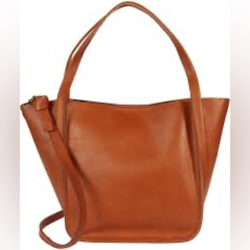 Madewell Sydney Large Tote in Burnished Caramel Leather